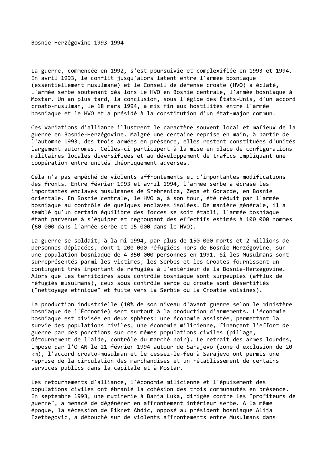 Prévisualisation du document Bosnie-Herzégovine (1993-1994)