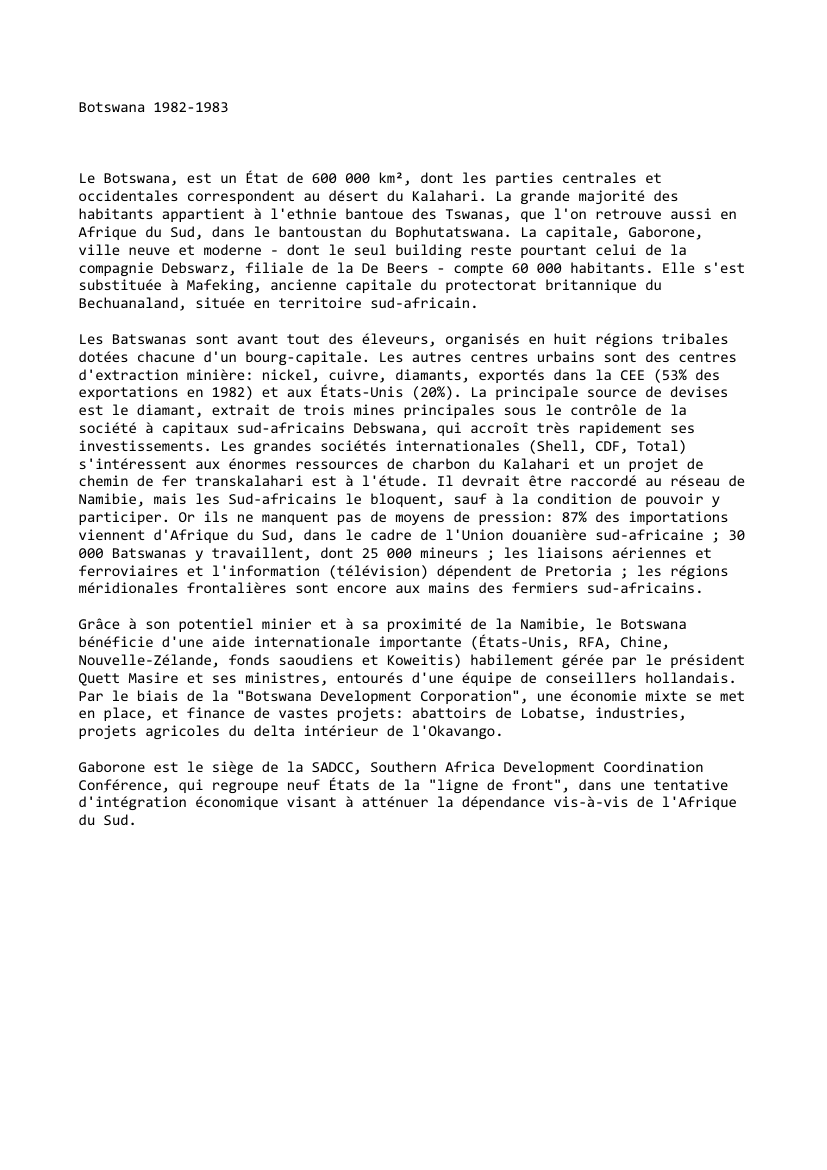 Prévisualisation du document Botswana (1982-1983)