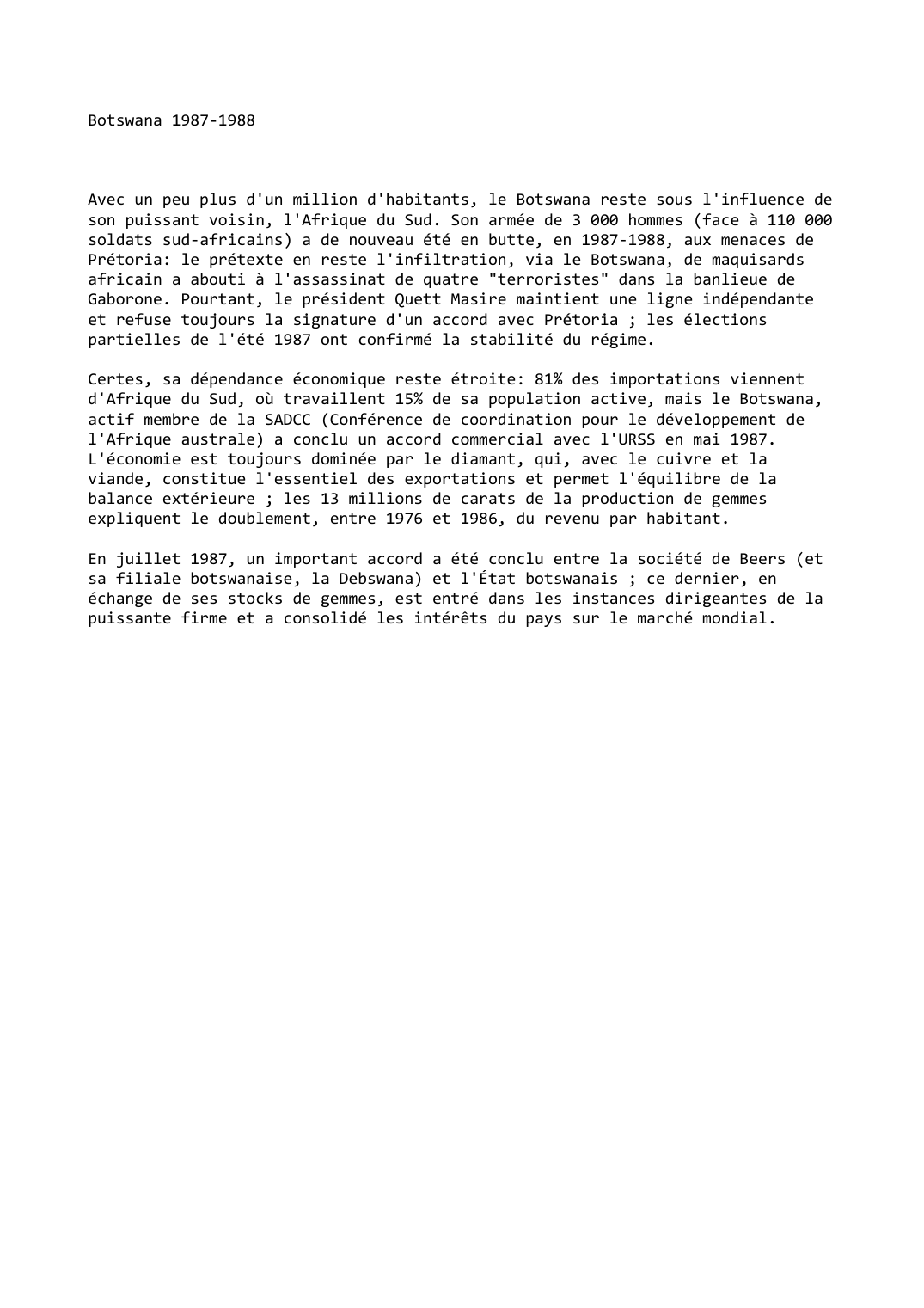 Prévisualisation du document Botswana (1987-1988)