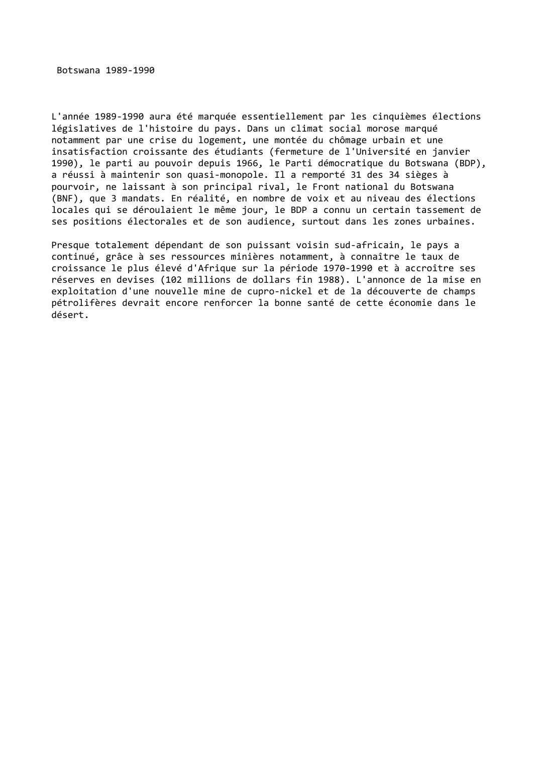 Prévisualisation du document Botswana 1989-1990