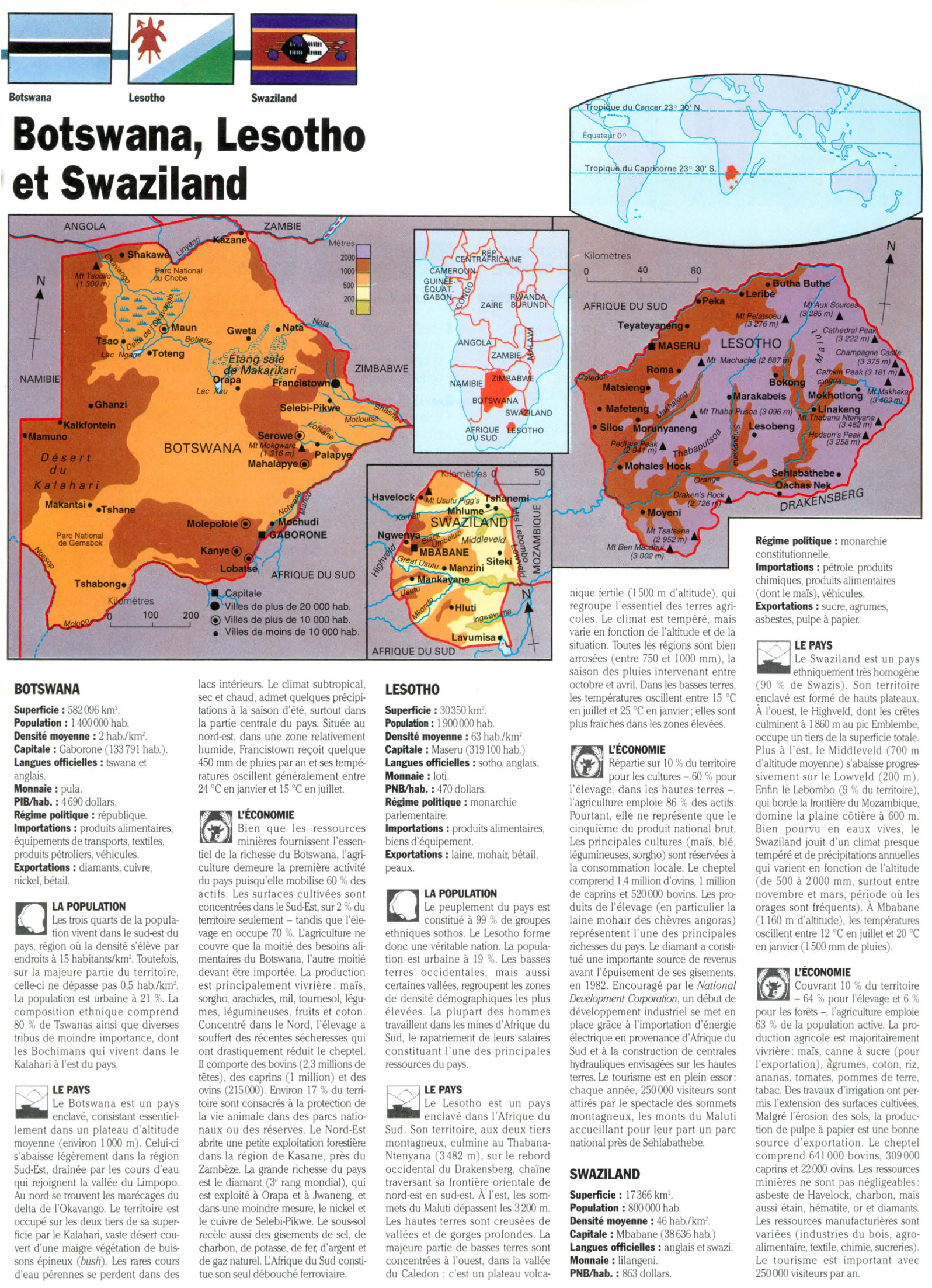 Prévisualisation du document Botswana, Lesotho et Swaziland (géographie)