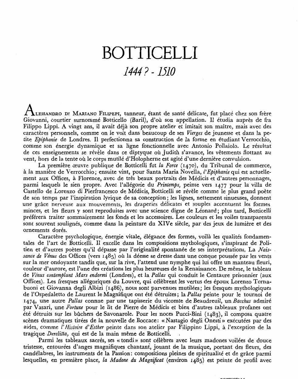 Prévisualisation du document BOTTICELLI