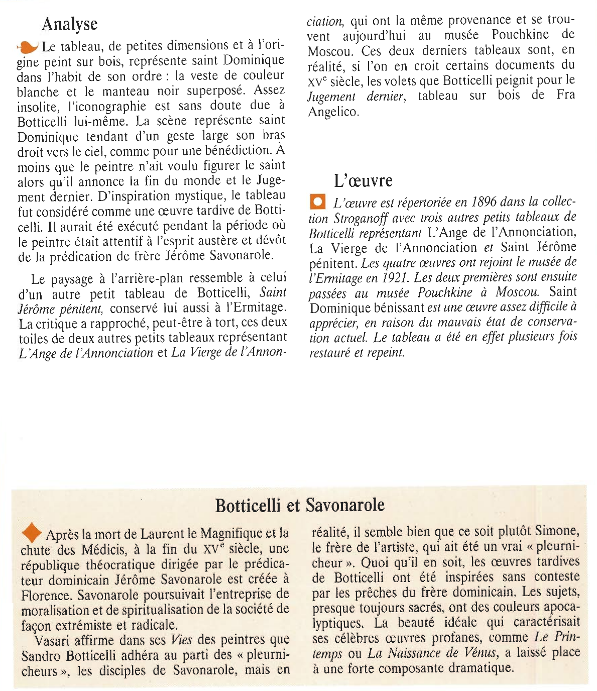 Prévisualisation du document BOTTICELLI Sandro : SAINT DOMINIQUE BÉNISSANT