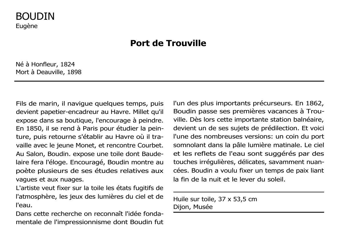 Prévisualisation du document BOUDIN Eugène : Port de Trouville