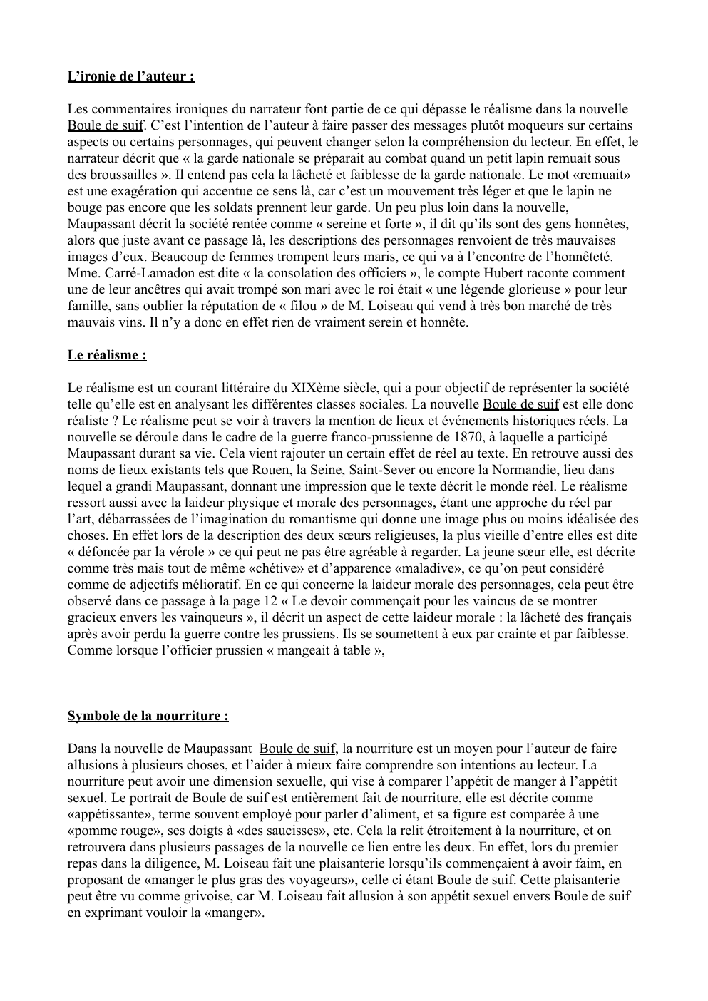 Prévisualisation du document Boule de suif : arguments pour la dissertation