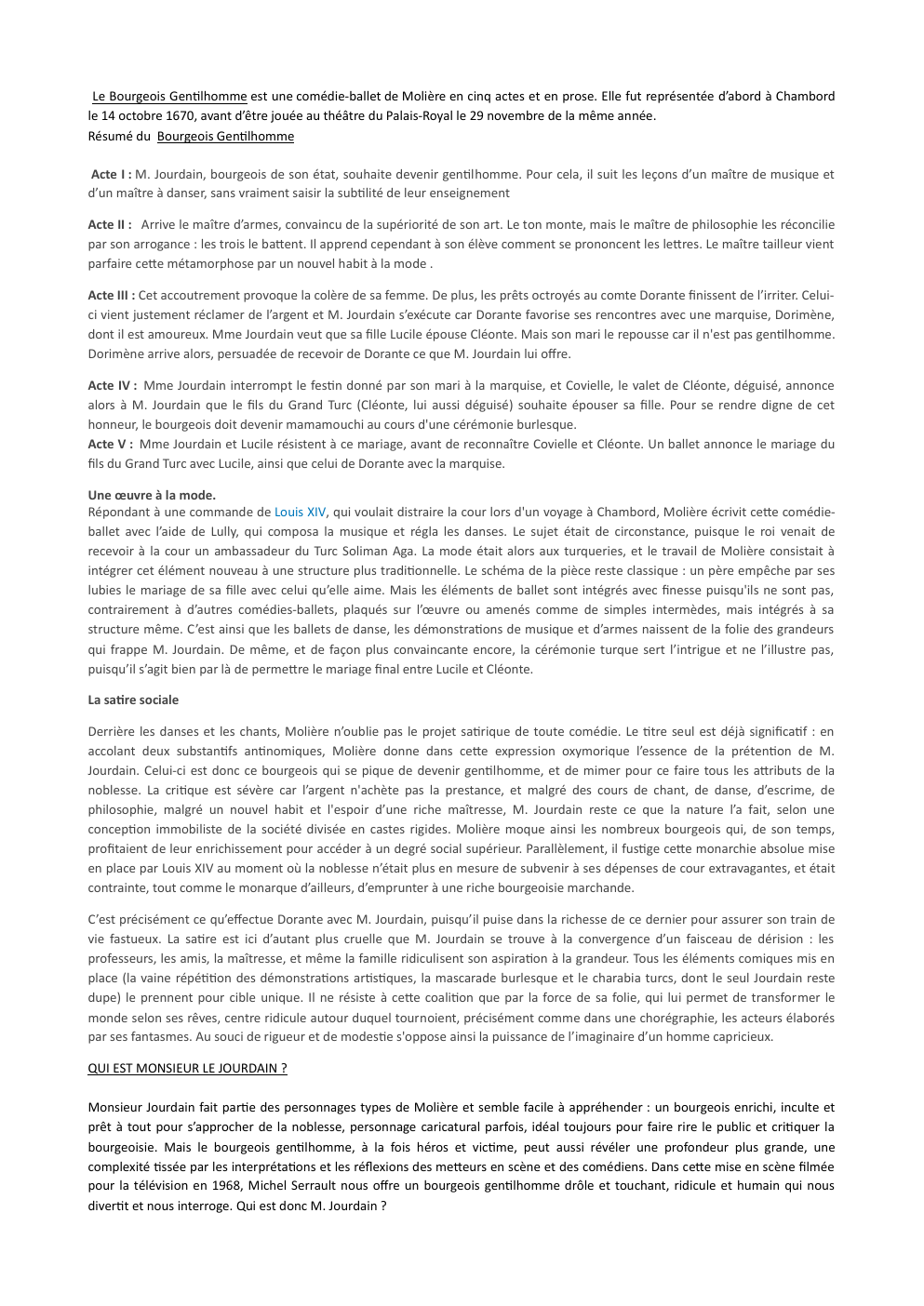 Prévisualisation du document bourgeois gentilhomme analyse