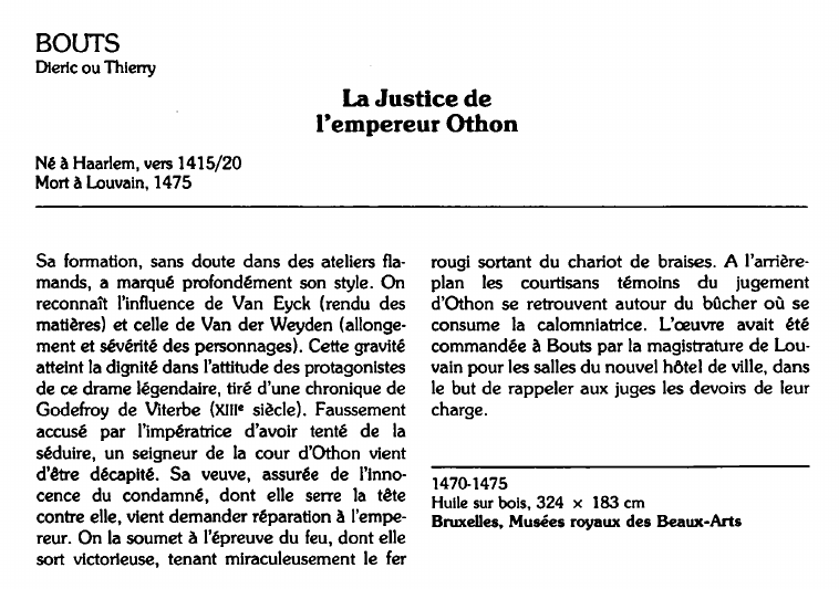 Prévisualisation du document BOUTSDieric ou Thierry:La Justice del'empereur Othon (analyse du tableau).