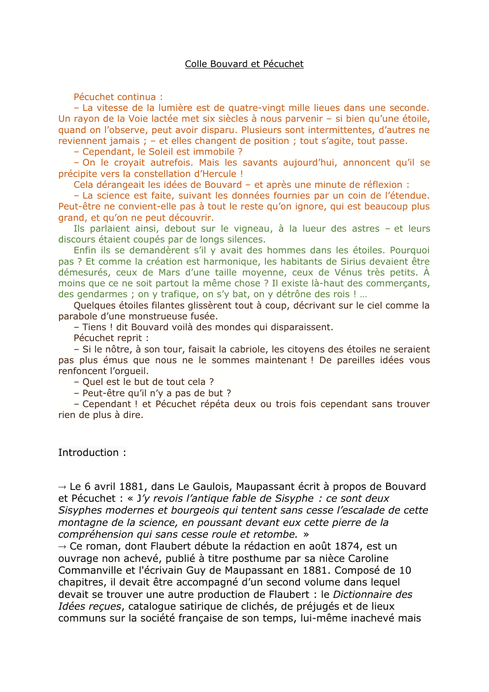 Prévisualisation du document Bouvard et Pécuchet (Flaubert) - l'astronomie