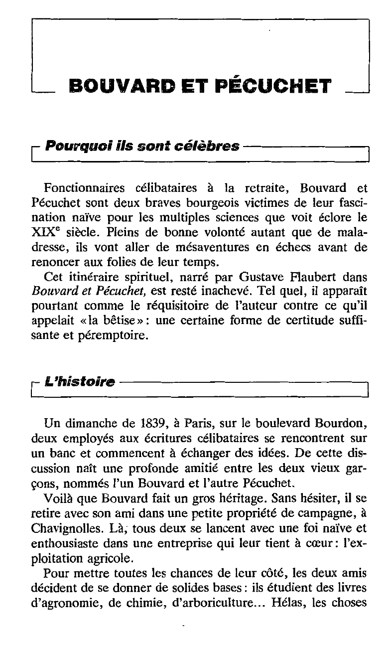 Prévisualisation du document Bouvard et Pécuchet [Gustave Flaubert] - fiche de lecture.