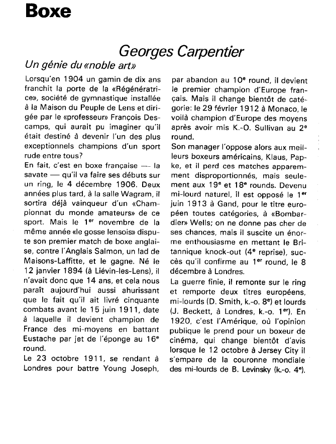 Prévisualisation du document Boxe:Georges Carpentier (sport).