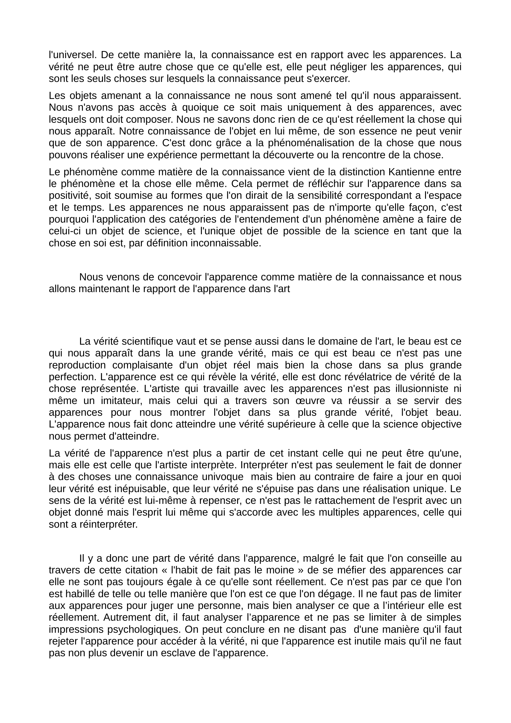 Prévisualisation du document ChappéLa vérité des apparences ECS1  Antoine    Qu'est-ce que sont les apparences ?