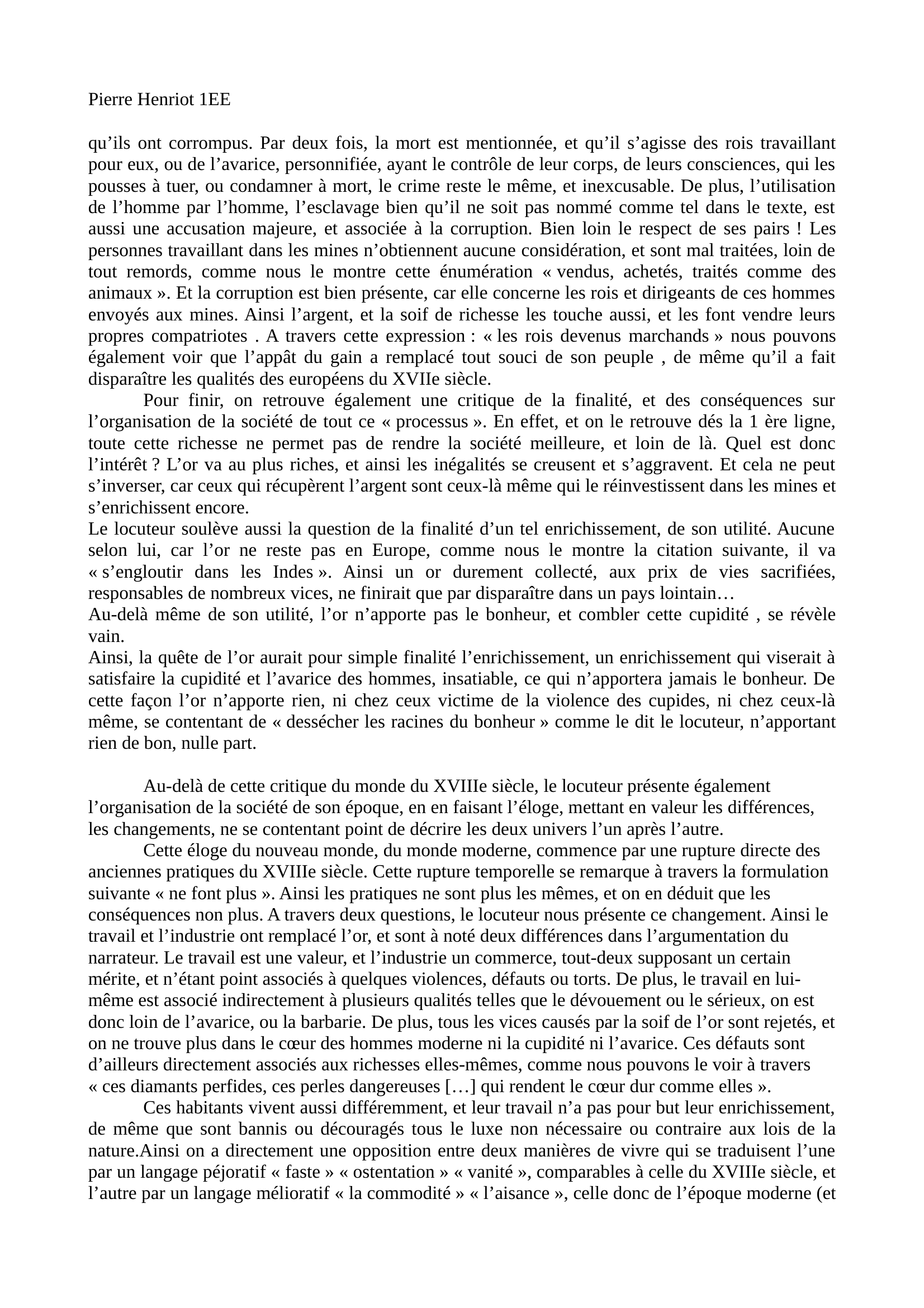 Prévisualisation du document Commentaire de Français 
 
Texte de Louis-Sébastien Mercier, L'an 2044, Rêve s'il en fut jamais, 1771, chapitrre XL, «Du commerce».