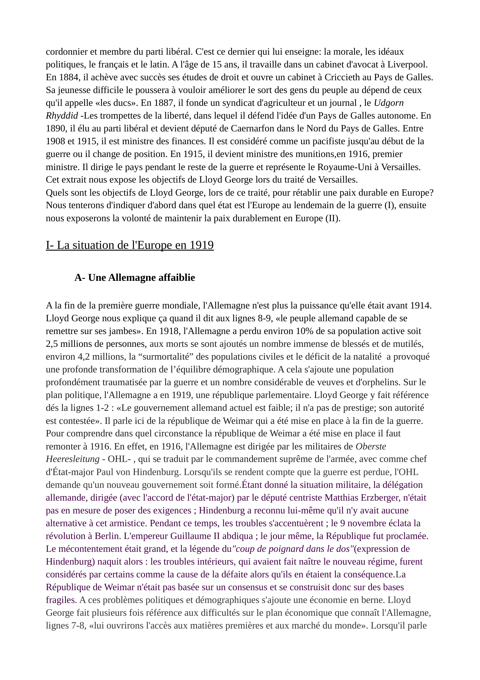 Prévisualisation du document Fabien   Coulomb  Commentaire de texte  Les objectifs de la Grande-Bretagne à Versailles.