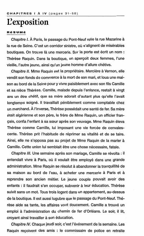 Prévisualisation du document Fiche lecture: Thérèse RaquinBiographieÉmile Zola (18401902) est un écrivain, critique littéraire et journaliste français, considéré comme le chef de file du naturalisme.