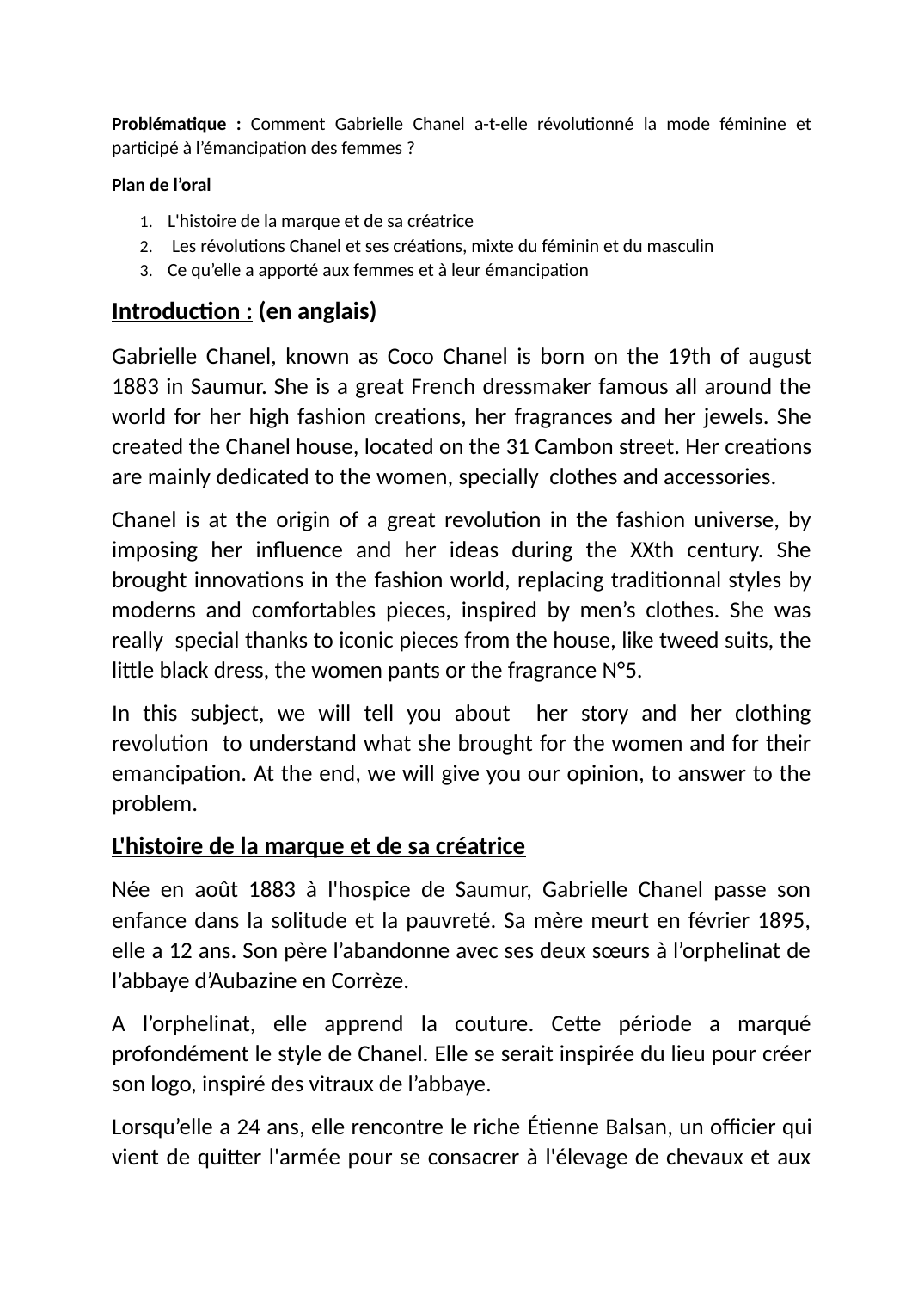 Prévisualisation du document Comment Gabrielle Chanel a-t-elle révolutionné la mode féminine et participé à l’émancipation des femmes ?