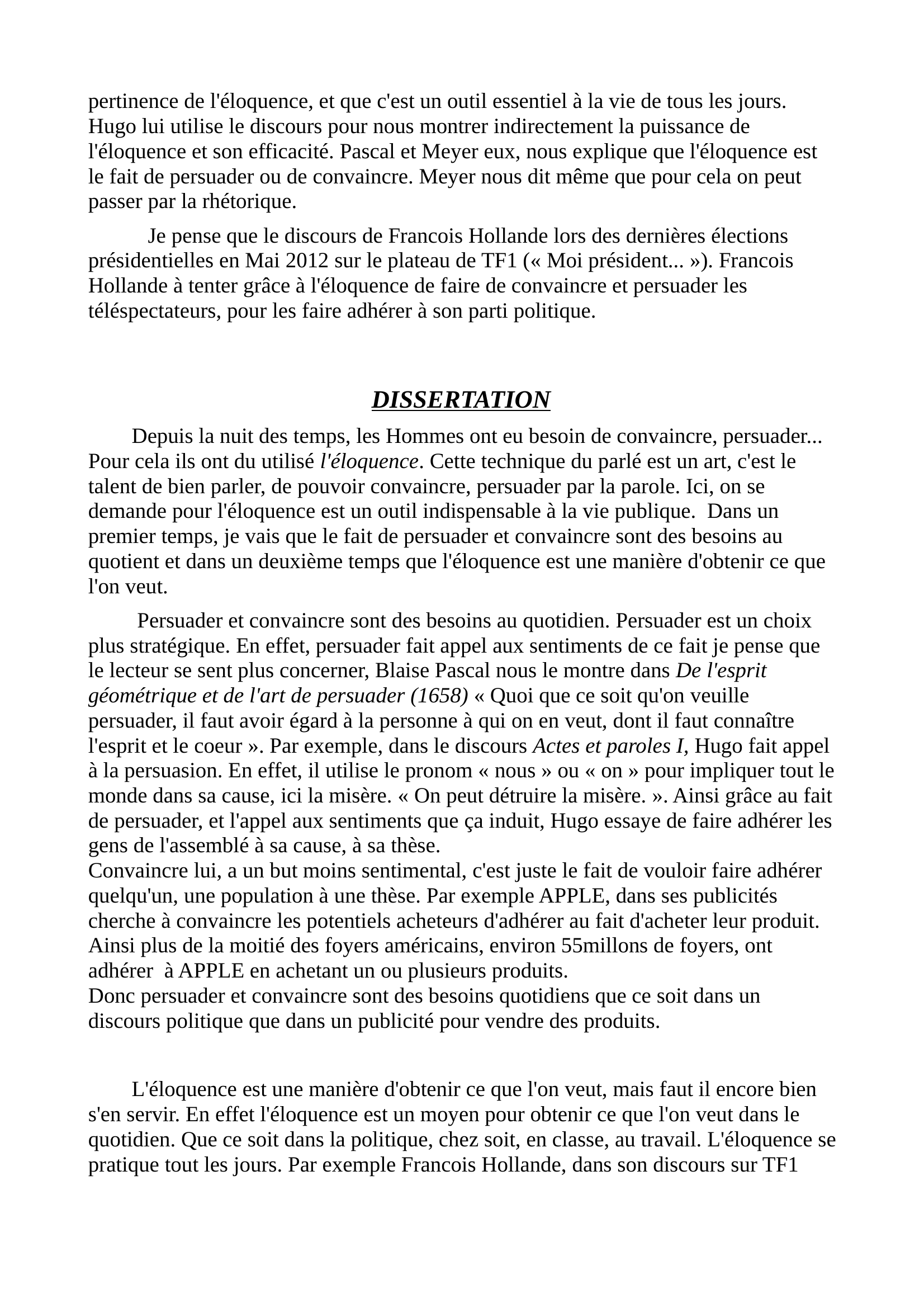 Prévisualisation du document THOMAS Romane Vendredi 13 février 2015 
 
COMPO FRANÇAIS 
 
QUESTION DE CORPUS 
 
Le corpus est constitué de trois textes.