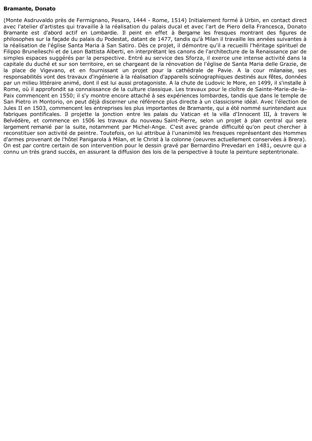 Prévisualisation du document Bramante, Donato