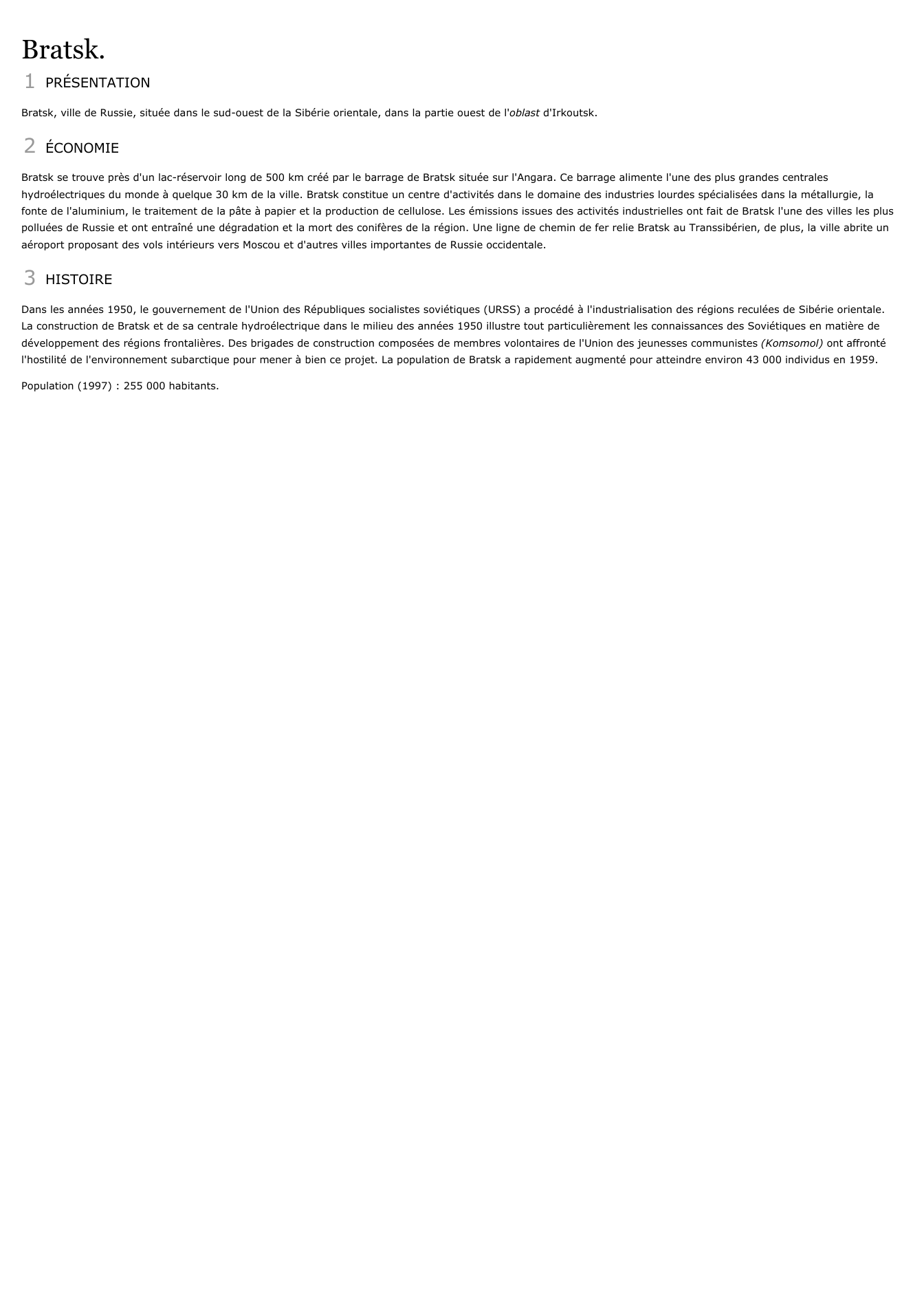 Prévisualisation du document Bratsk.