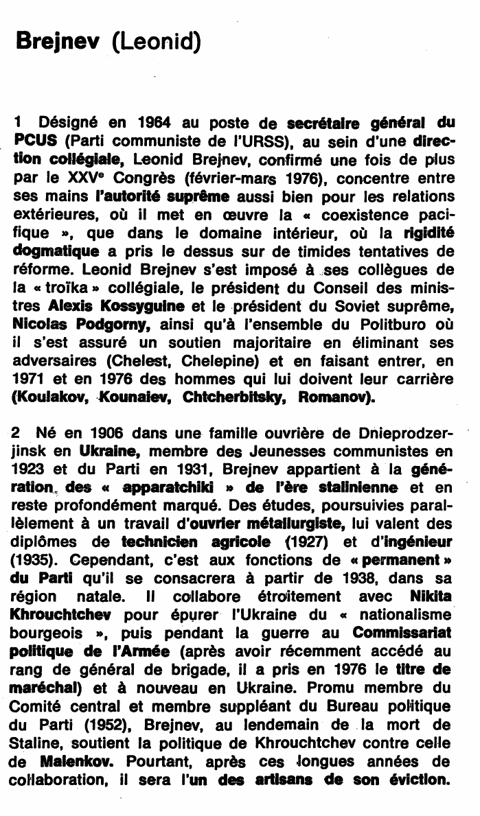 Prévisualisation du document Brejnev (Léonide llitch)
