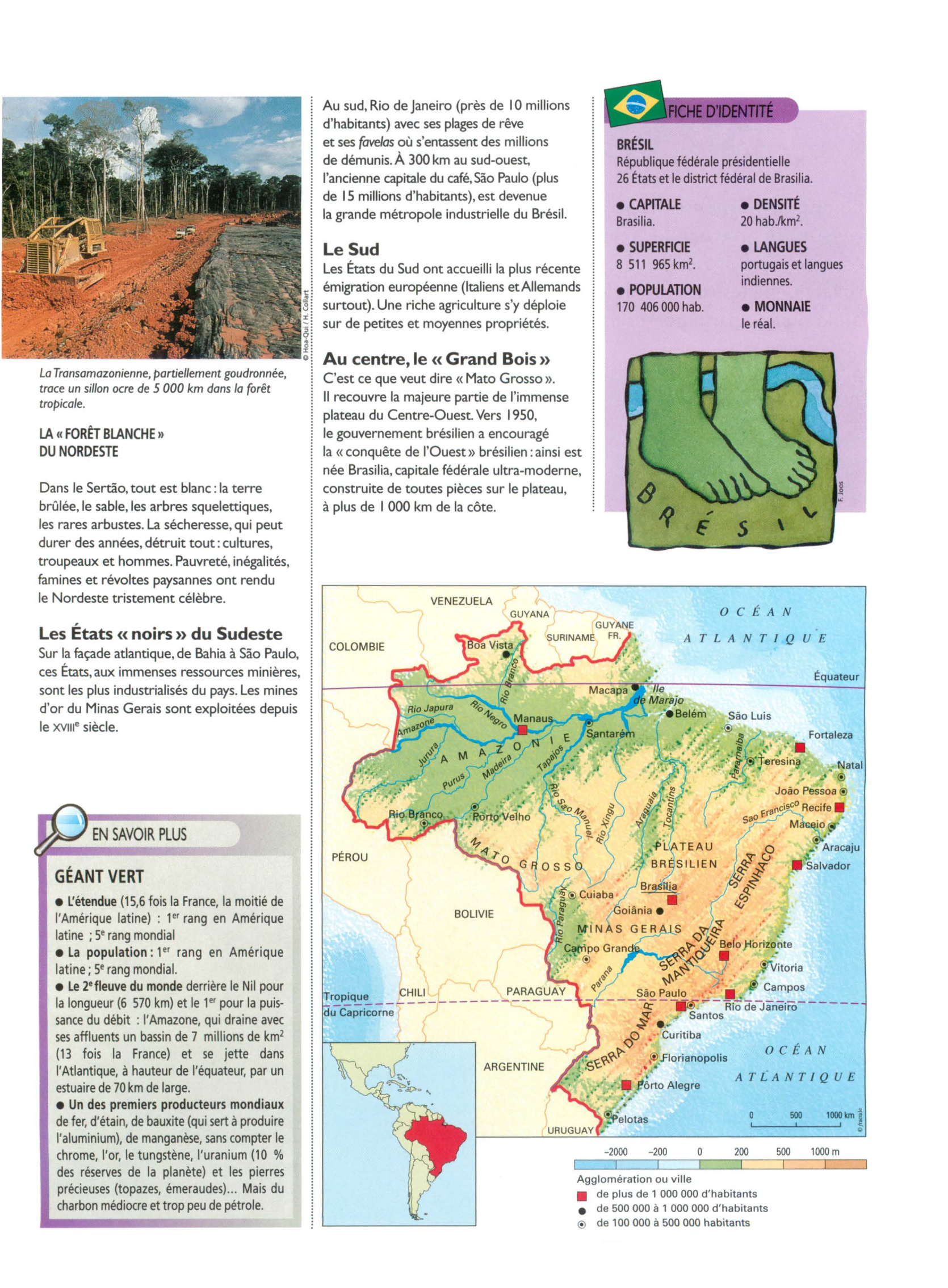 Prévisualisation du document Brésil (carte, ressources, économie, politique) ?