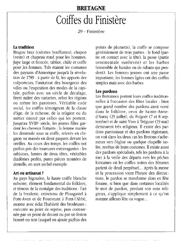 Prévisualisation du document BRETAGNECoiffes du Finistère.