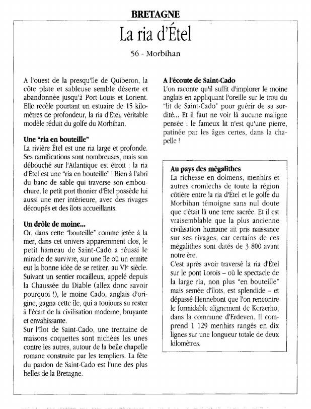 Prévisualisation du document BRETAGNELa ria d'Étel.