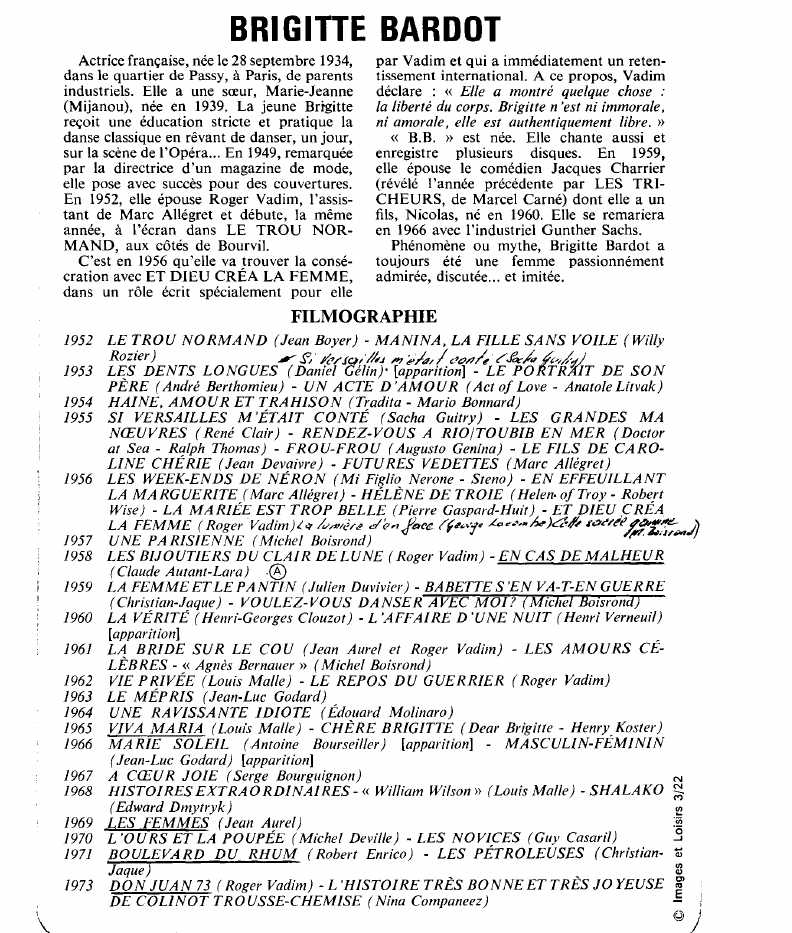 Prévisualisation du document Brigitte Bardot