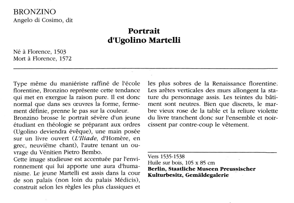 Prévisualisation du document BRONZINO : Portrait d'Ugolino Martelli
