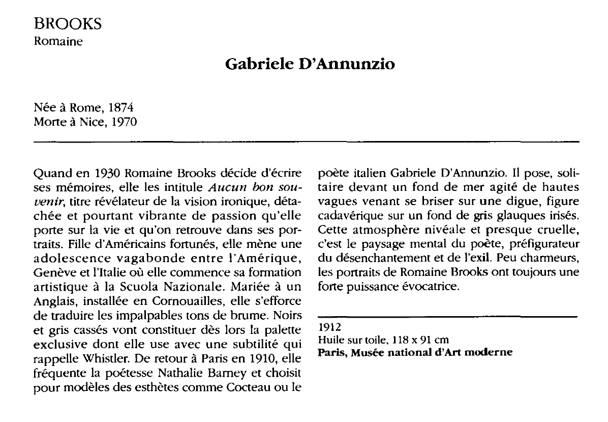 Prévisualisation du document BROOKS Romaine : Gabriele D'Annunzio