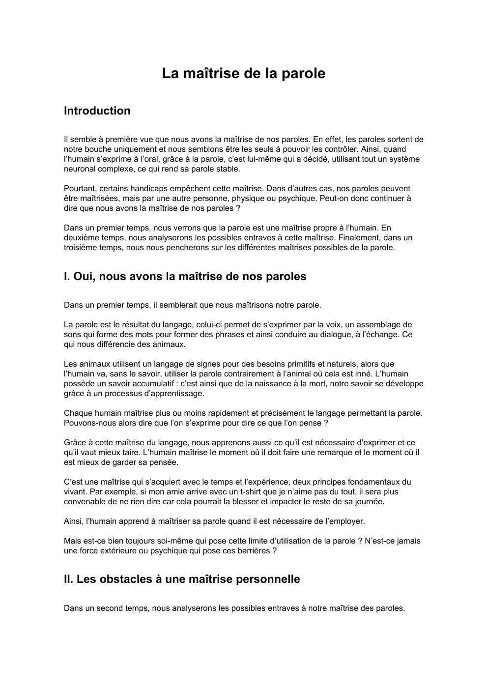 Prévisualisation du document brouillon redigé philo : avons nous la maitrise de nos paroles ?