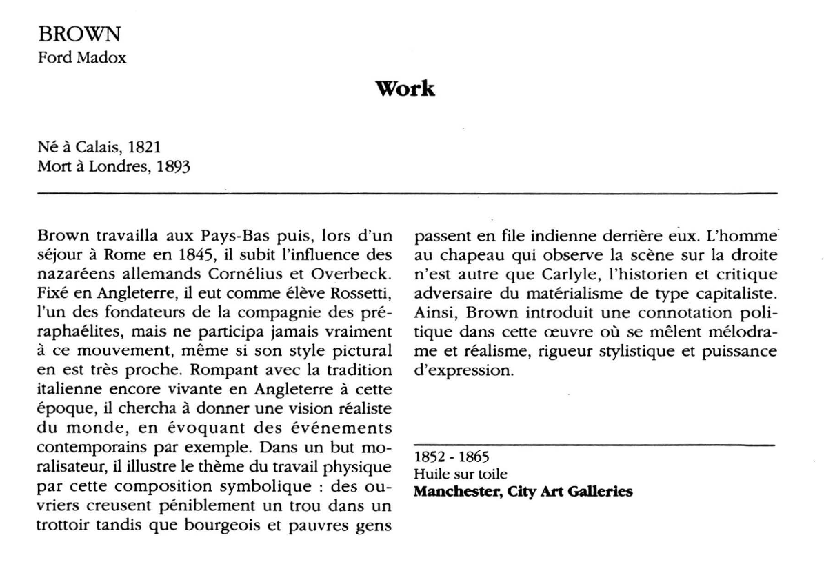 Prévisualisation du document BROWN Ford Madox : Work