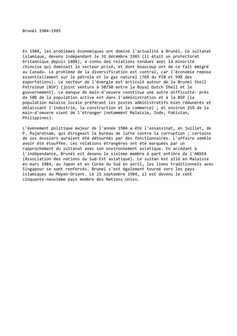 Prévisualisation du document Brunéi (1984-1985)