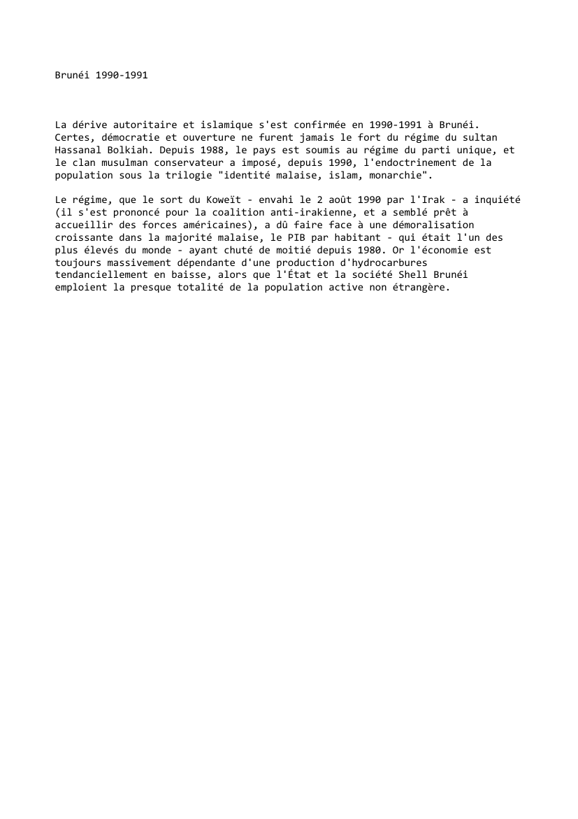 Prévisualisation du document Brunéi (1990-1991)
