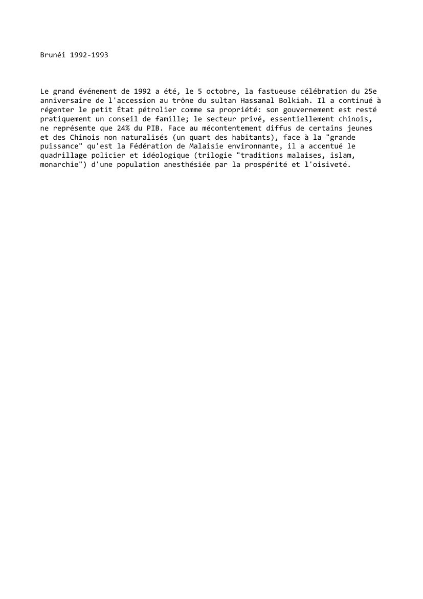 Prévisualisation du document Brunéi (1992-1993)