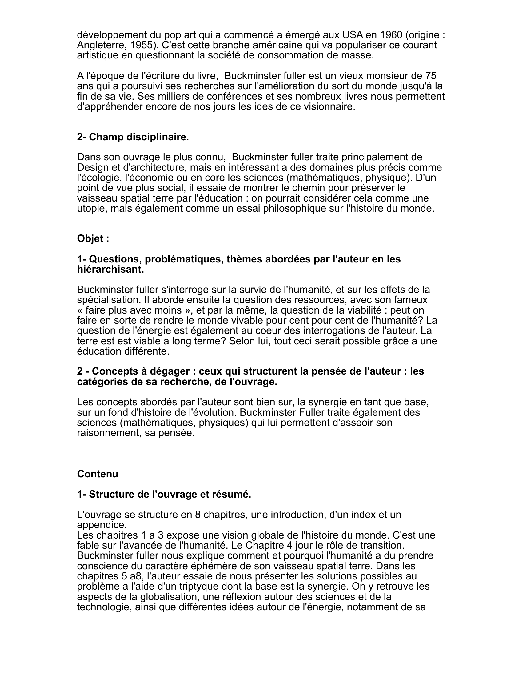 Prévisualisation du document Buckminster fuller, manuel d'instruction pour le vaisseau « spatial terre »