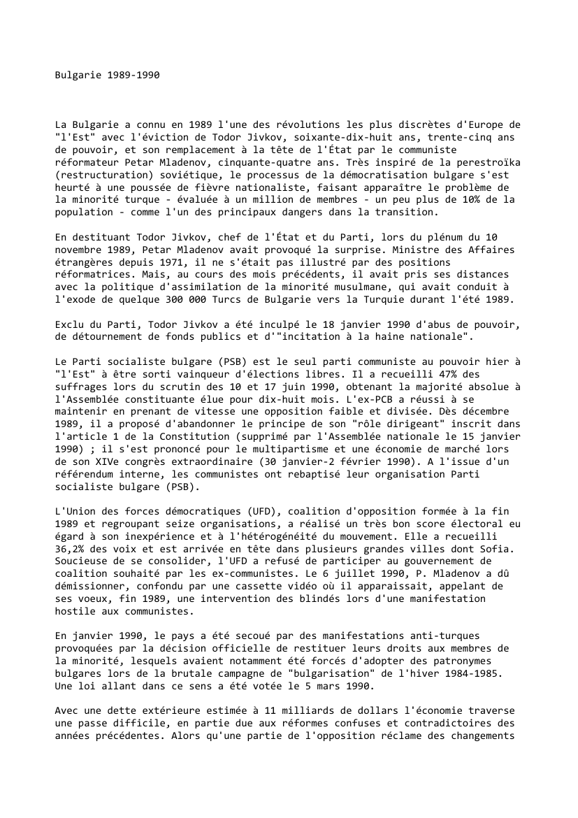 Prévisualisation du document Bulgarie (1989-1990)
