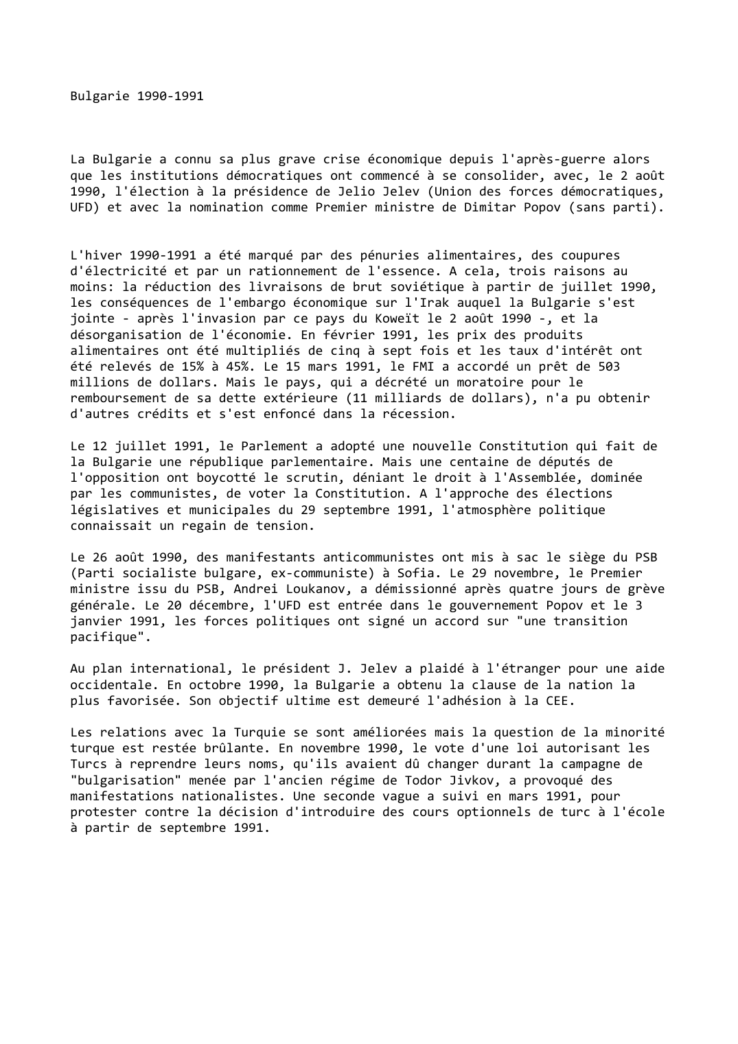 Prévisualisation du document Bulgarie (1990-1991)