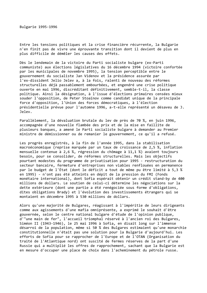 Prévisualisation du document Bulgarie (1995-1996)