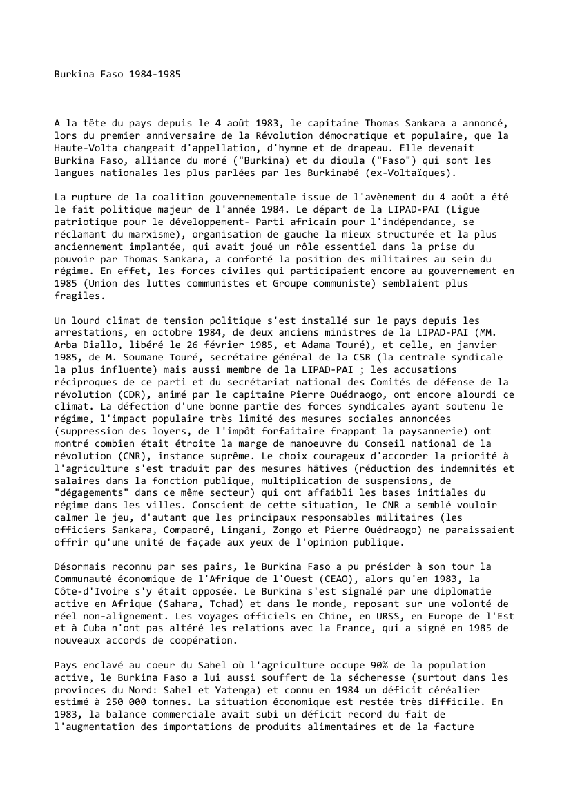 Prévisualisation du document Burkina Faso (1984-1985)