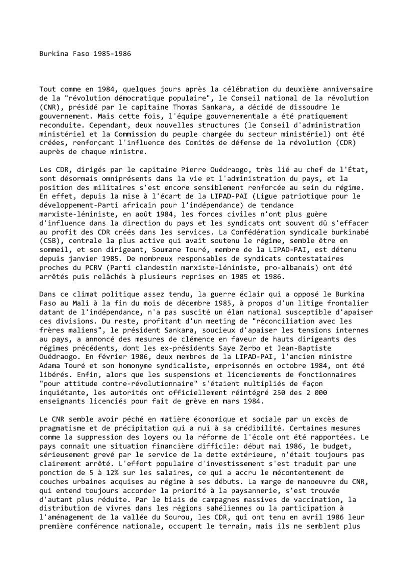 Prévisualisation du document Burkina Faso 1985-1986