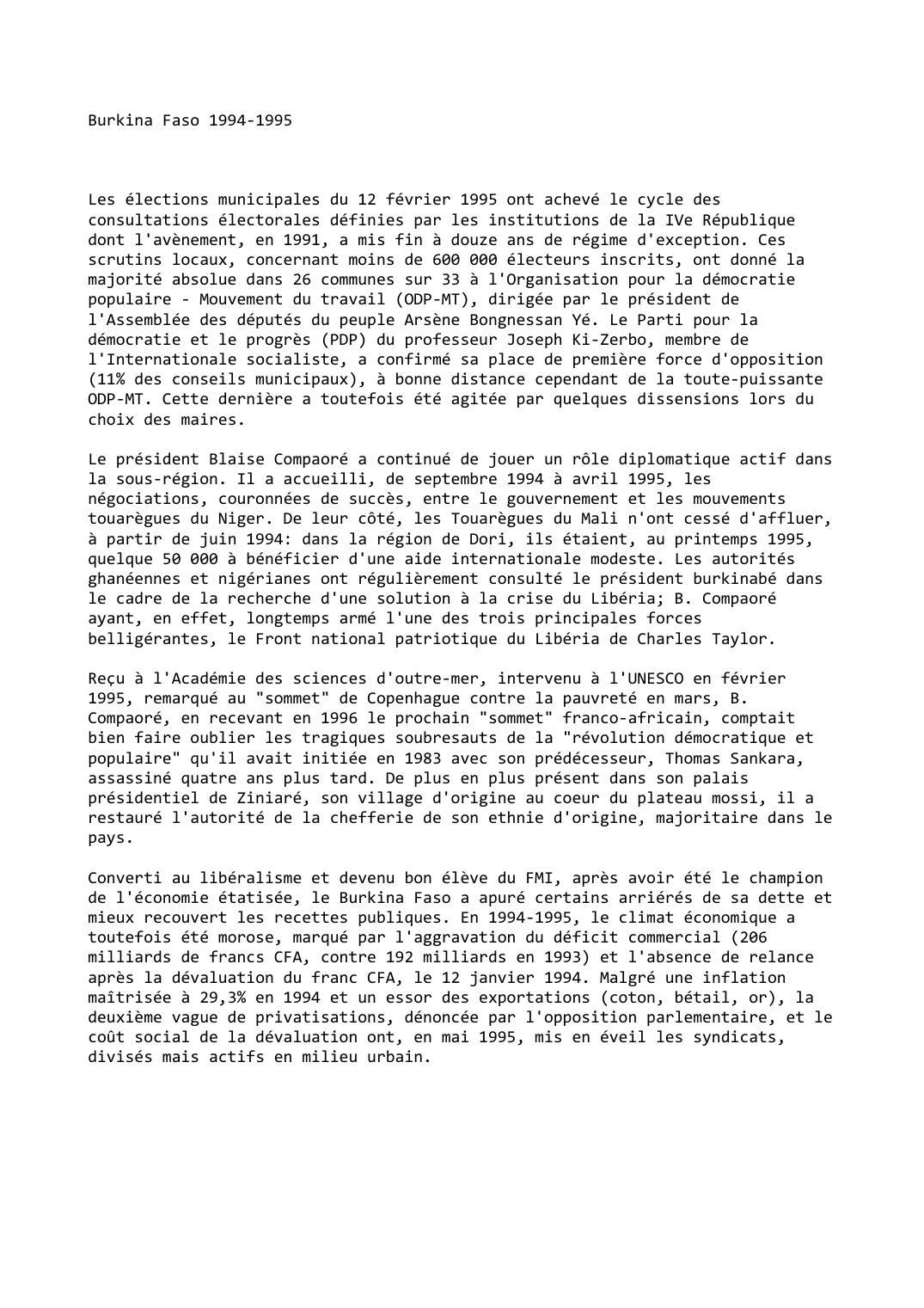 Prévisualisation du document Burkina Faso 1994-1995