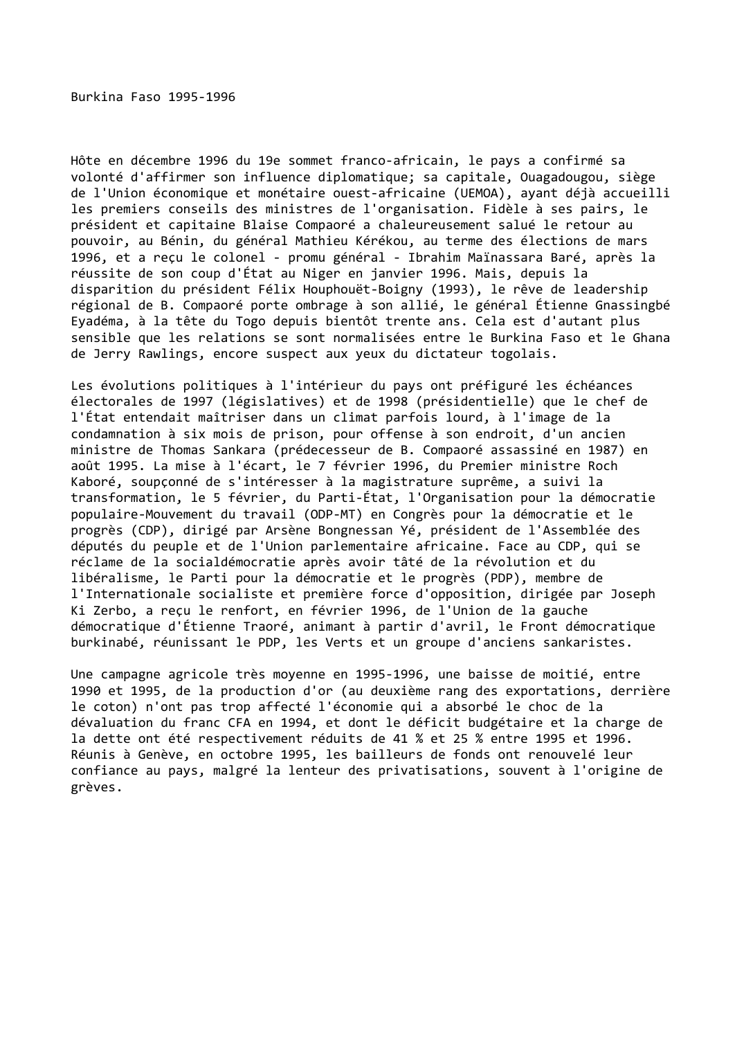 Prévisualisation du document Burkina Faso (1995-1996)