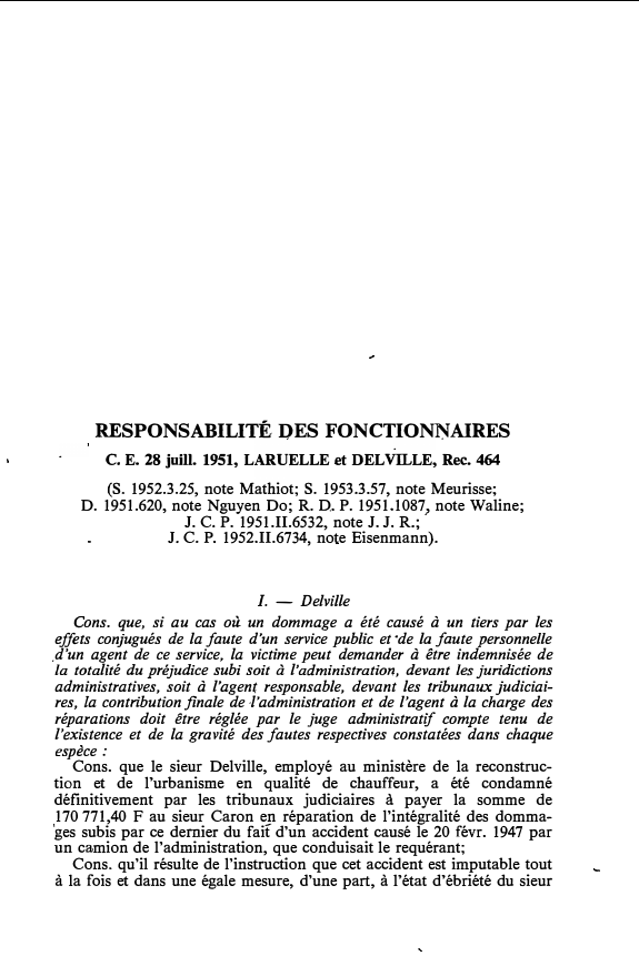 Prévisualisation du document C. E. 28 juill. 1951, LARUELLE et DELVILLE, Rec. 464