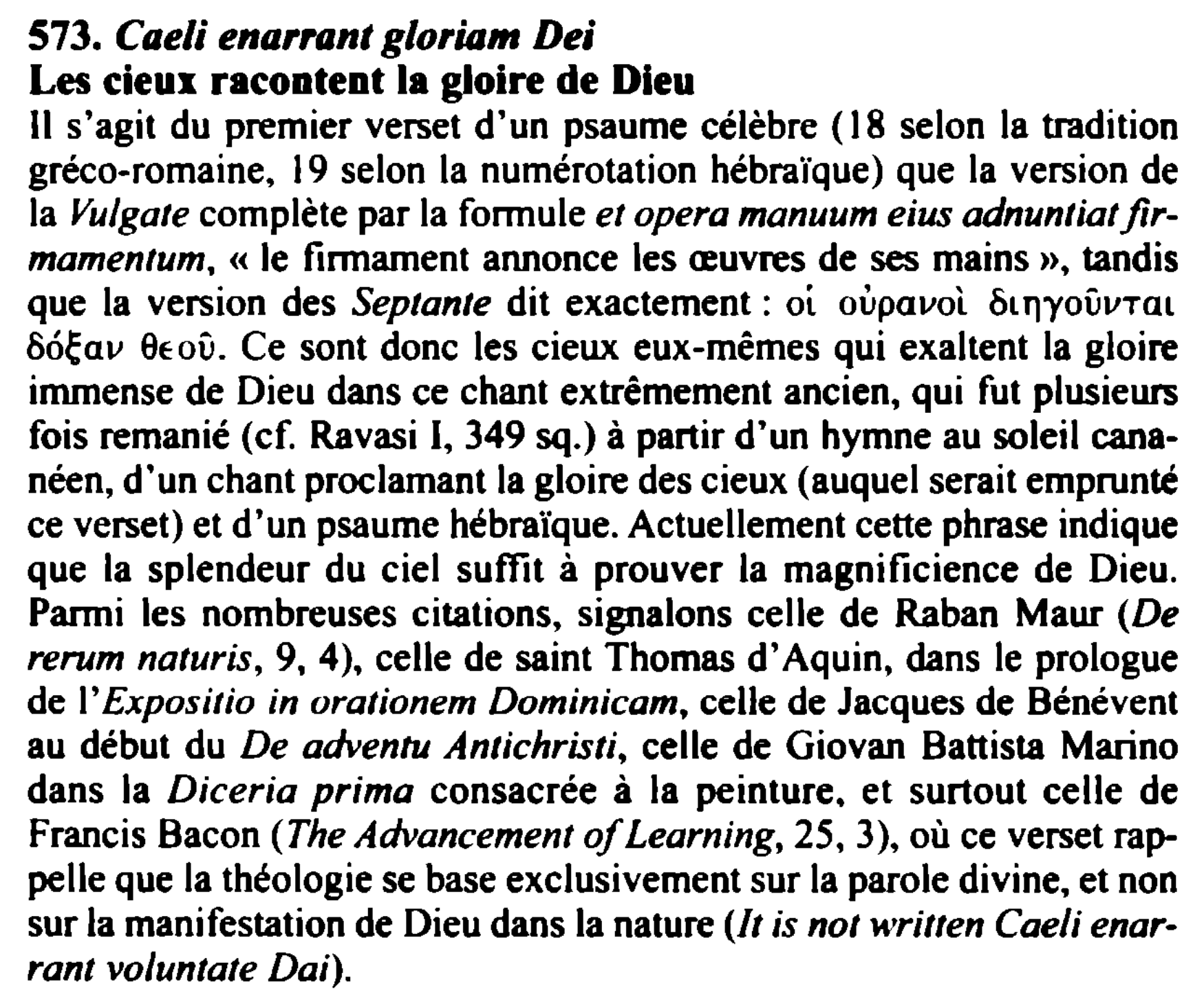 Prévisualisation du document Caeli enarrant gloriam Dei / Les deux racontent la gloire de Dieu