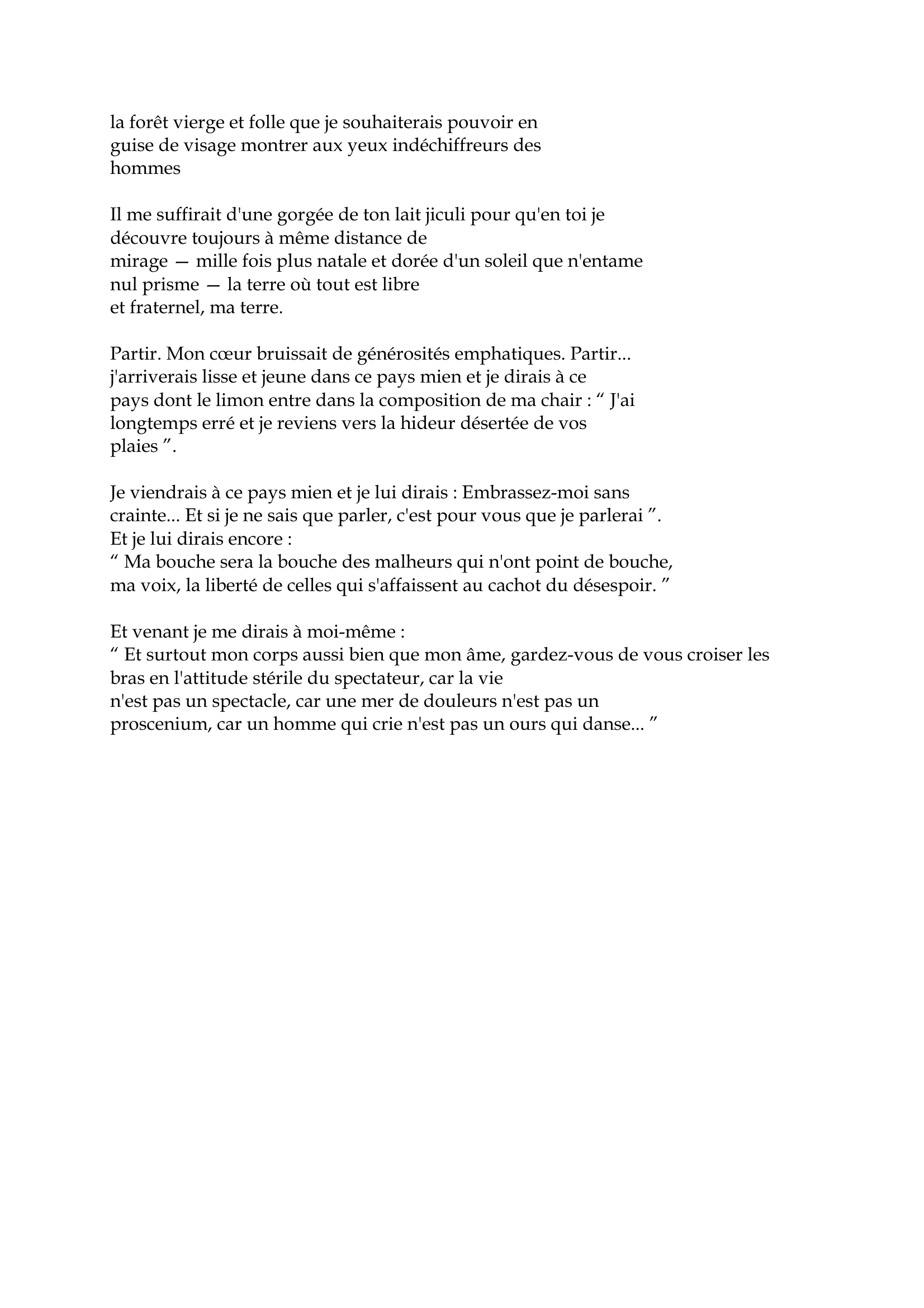 Prévisualisation du document Cahier d'un retour au pays natal (extrait)

Aimé Césaire

Partir.