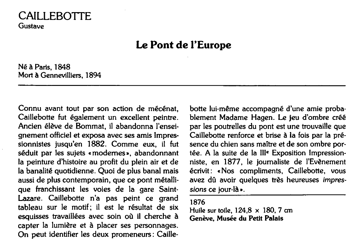 Prévisualisation du document CAILLEBOTIE Gustave : Le Pont de l'Europe