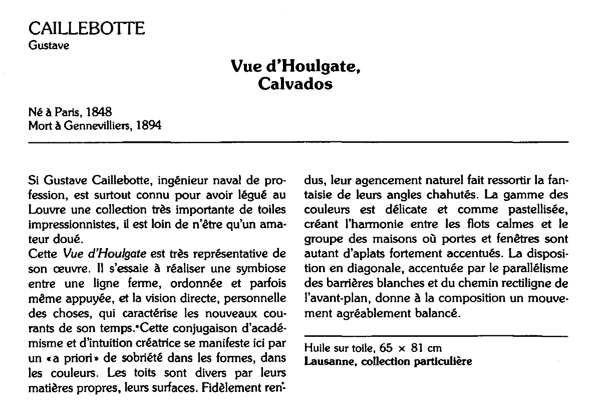 Prévisualisation du document CAILLEBOTIE Gustave : Vue d'Houlgate, Calvados