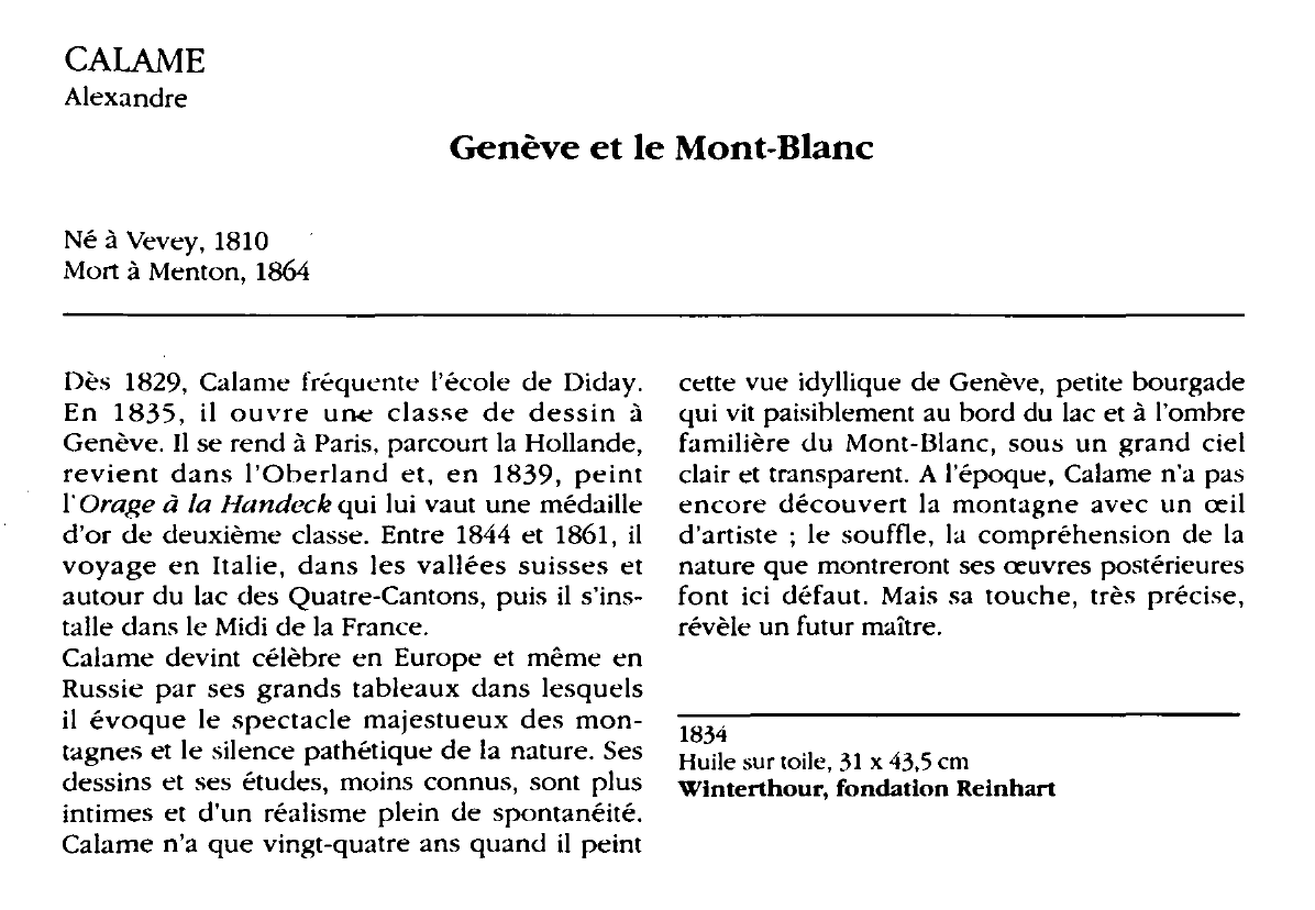 Prévisualisation du document CALAME Alexandre : Genève et le Mont-Blanc