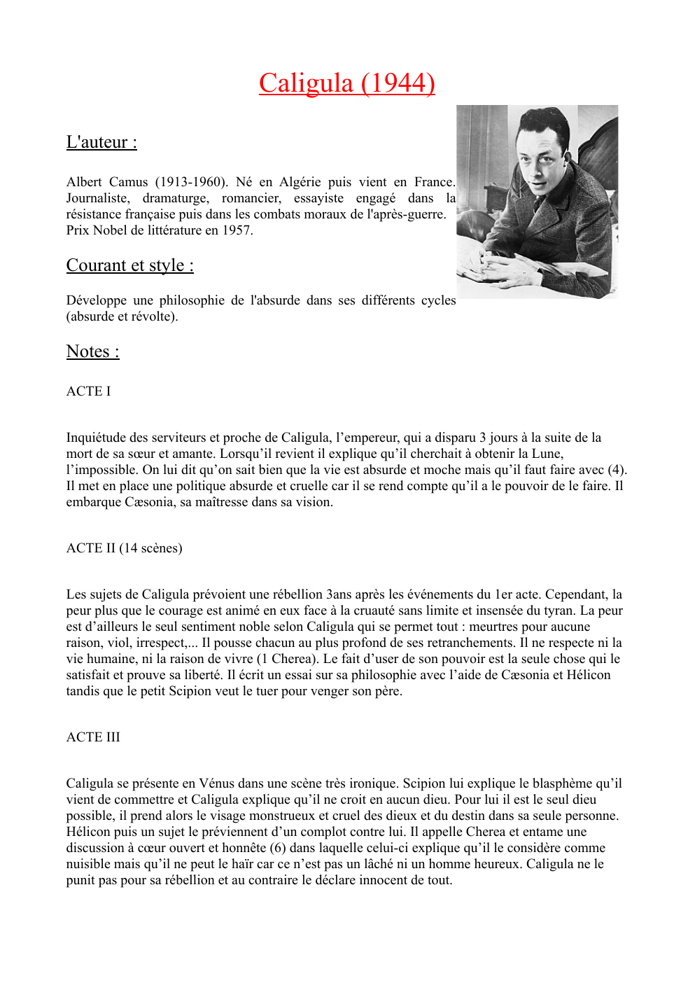 Prévisualisation du document Caligula (1944)