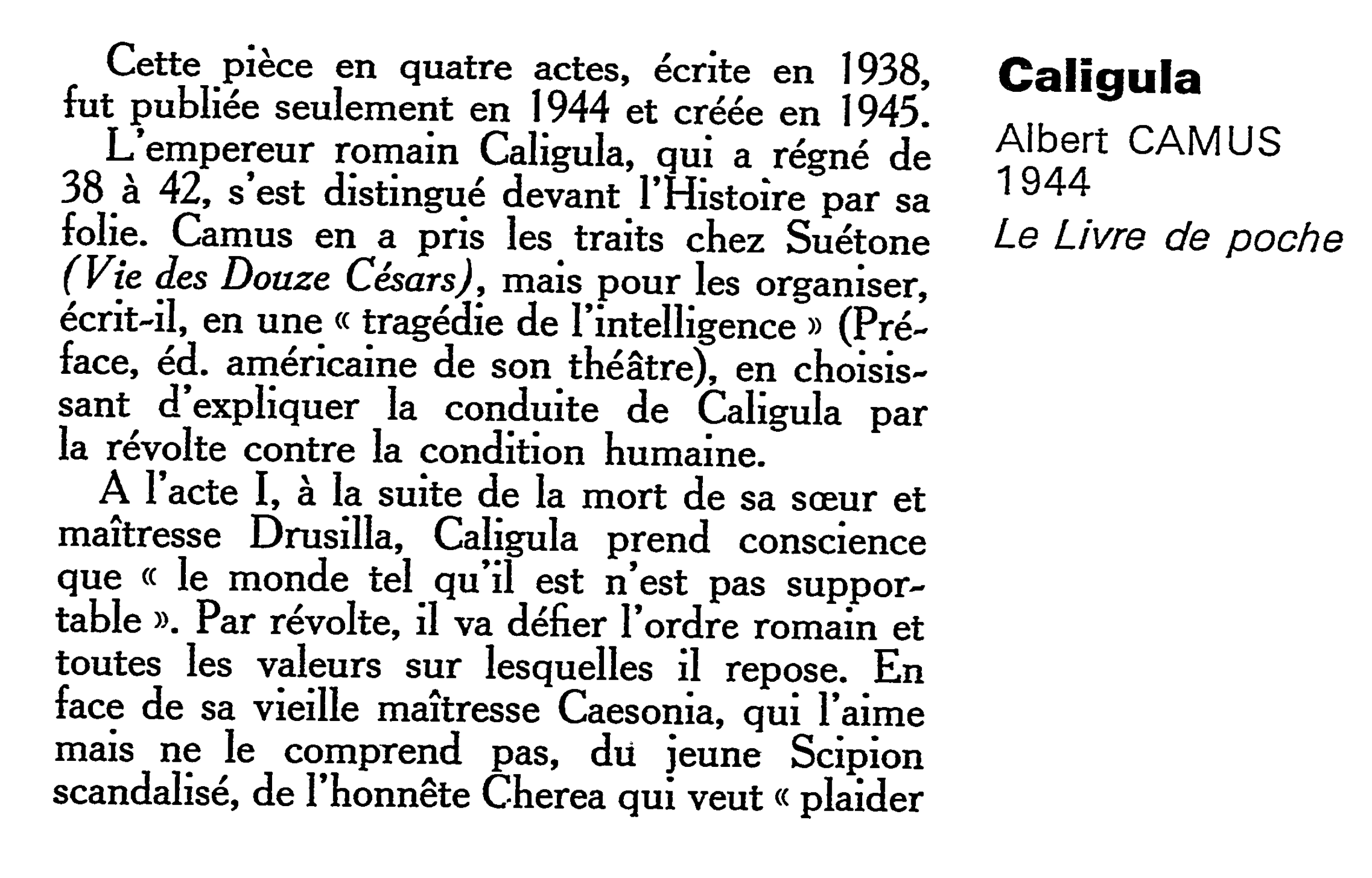 Prévisualisation du document Caligula de Albert Camus